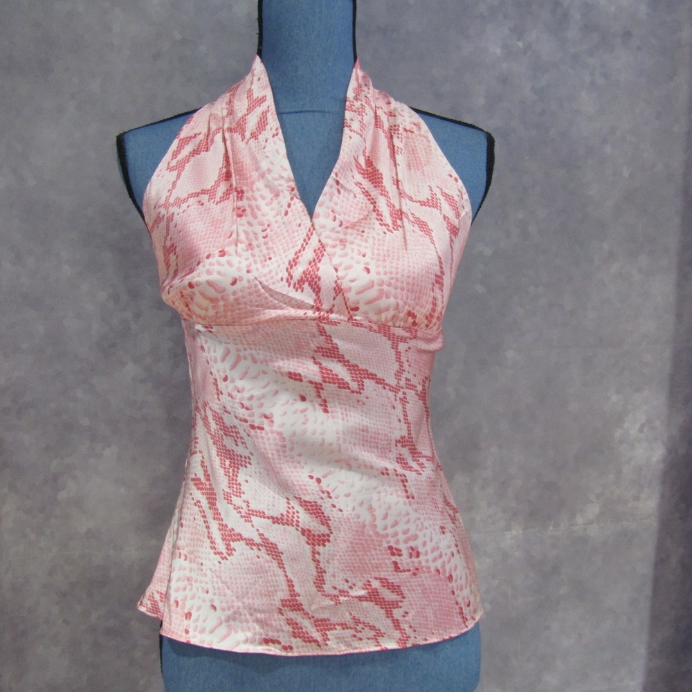 NWT Express Silk Blend Pink Halter Top Size S - Picture 2 of 5
